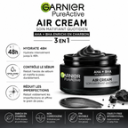Garnier Pure Active Air Cream – Soin Matifiant Quotidien 3-en-1 AHA + BHA Enrichi En Charbon