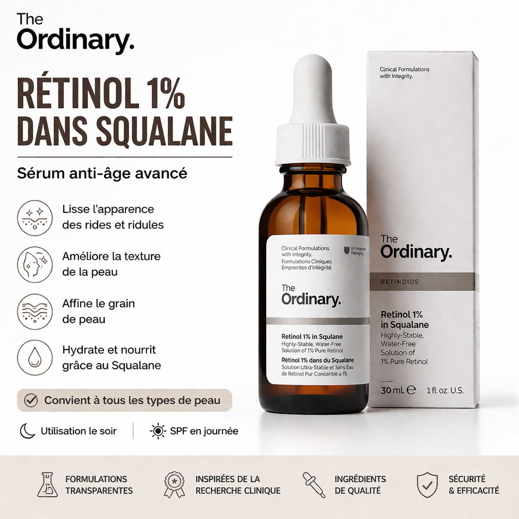 Sérum Rétinol 1% dans Squalane The Ordinary – Lisse & Améliore la Texture de la Peau