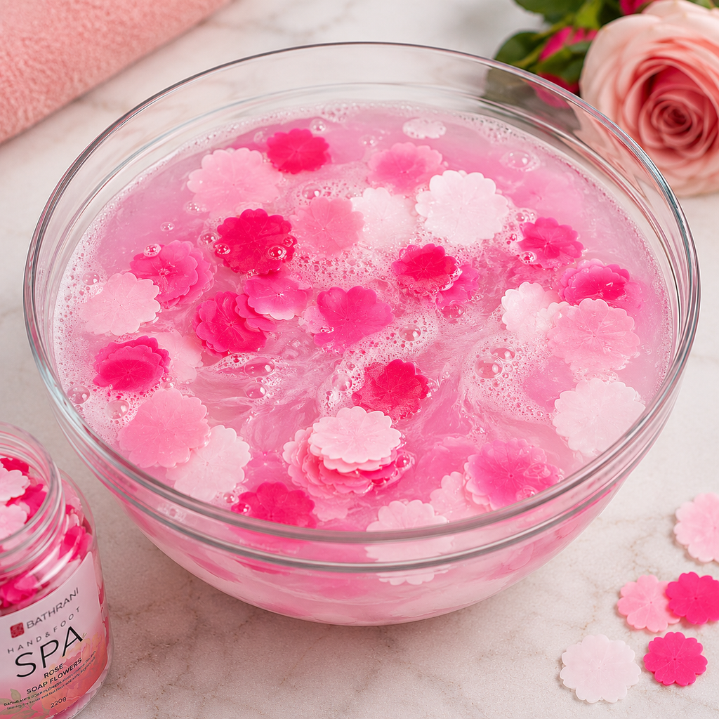 Fleurs de Savon Spa à la Rose 220g – Bain Relaxant pour Mains & Pieds