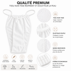 Lot de 50 Culottes String Jetables Blanches – Sous-Vêtements Spa & Soins Esthétiques
