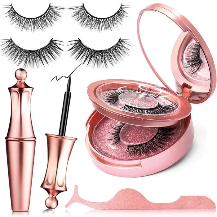 Kit Faux Cils Magnétiques Réutilisables 3D- 2 Paires