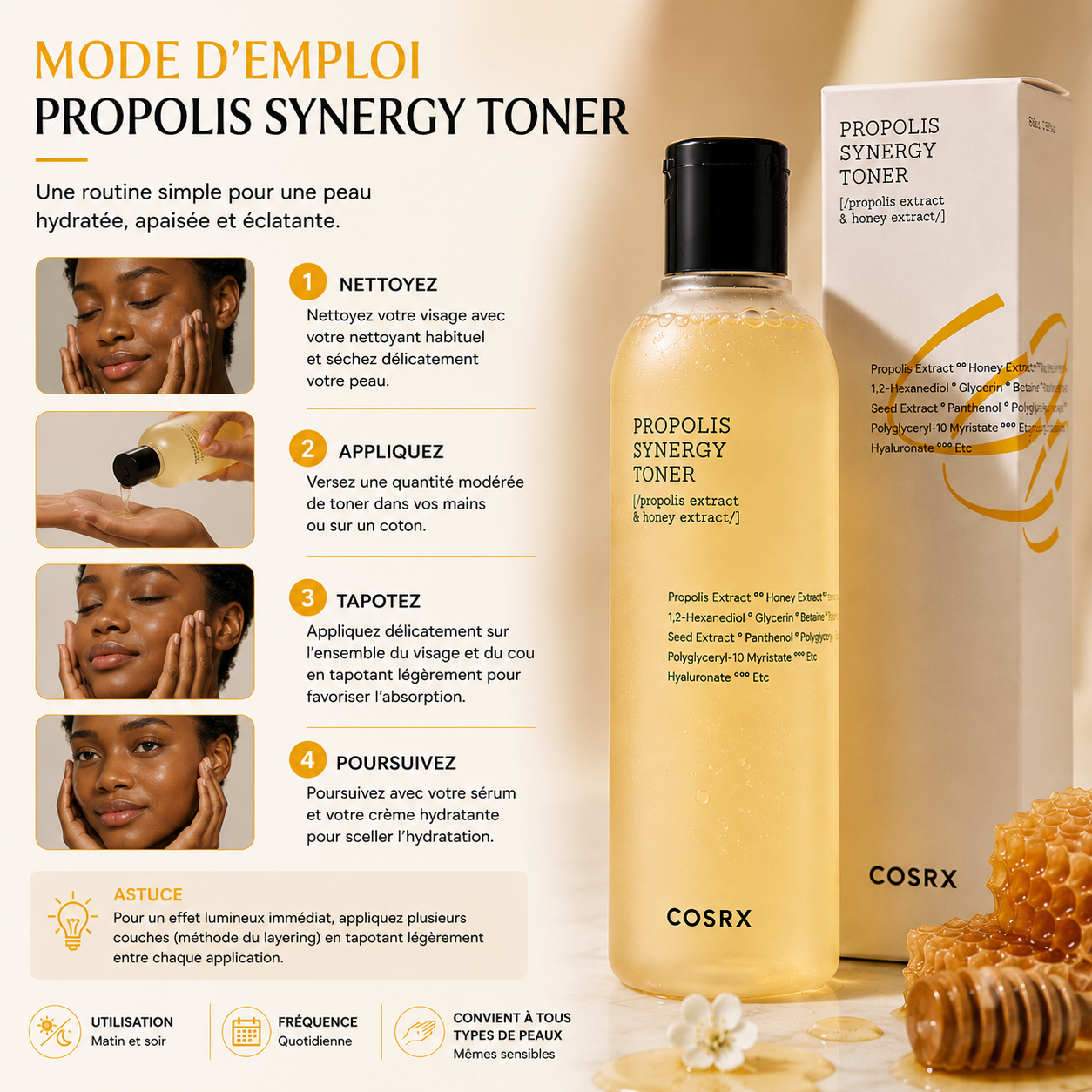 COSRX Propolis Synergy Toner – Toner Hydratant & Éclat 150ml