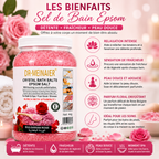 Sel de Bain Epsom Cristallin Rose Bulgare 4Kg – Bain Relaxant Corps, Mains et Pieds SPA Professionnel
