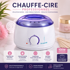 Chauffe-Cire Professionnel 100W – Pot Épilatoire Électrique (Blanc, Rose, Bleu)