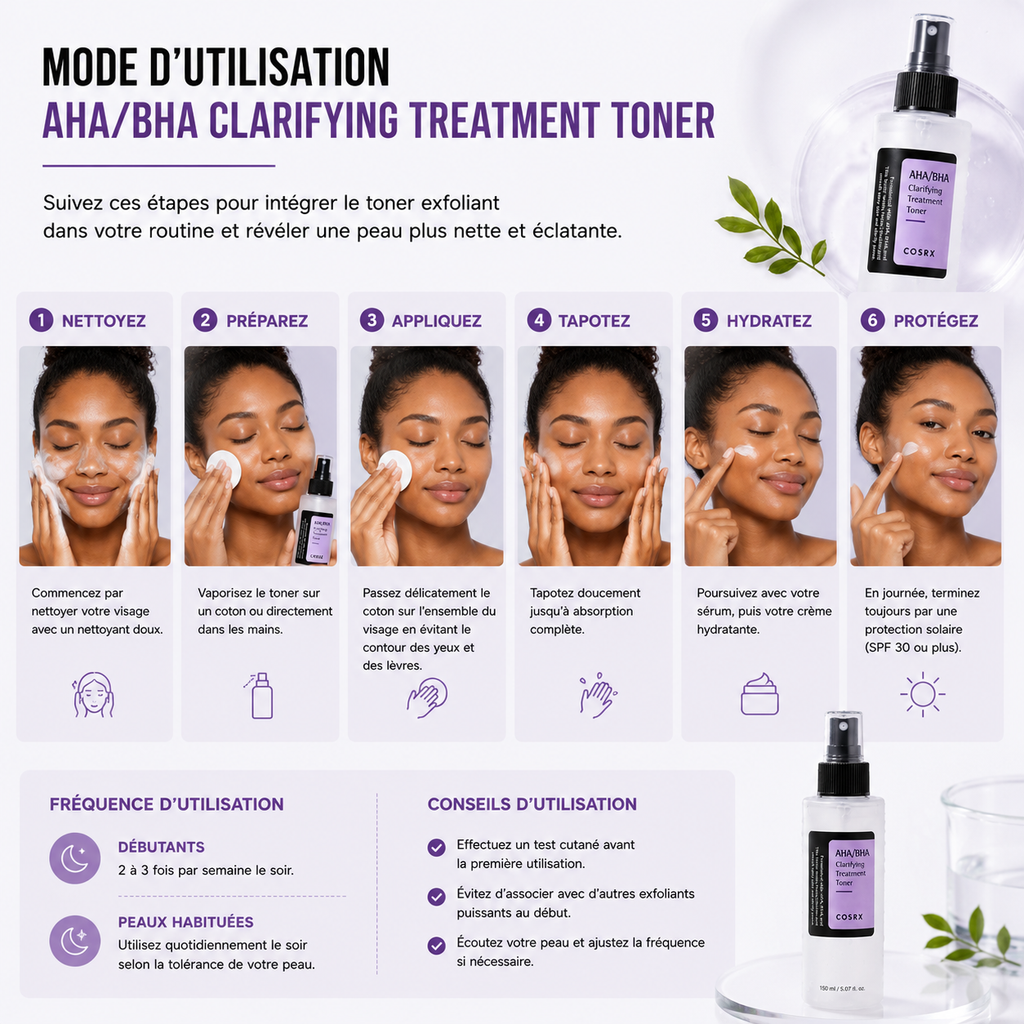 COSRX AHA/BHA Clarifying Treatment Toner – Toner Exfoliant Purifiant 150ml