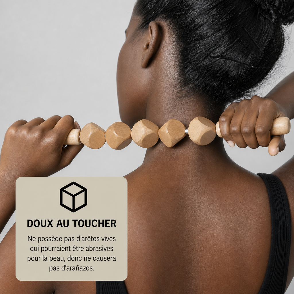 Rouleau de Massage Corps en Bois à Cubes – Drainage & Tonification Intense