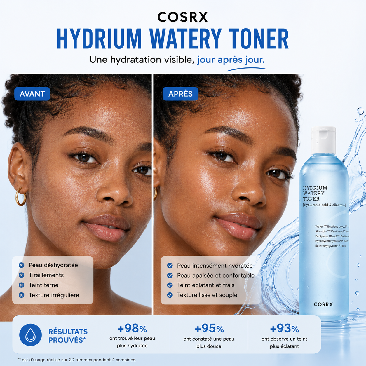 COSRX Hydrium Watery Toner – Toner Hydratant Intensif 150ml