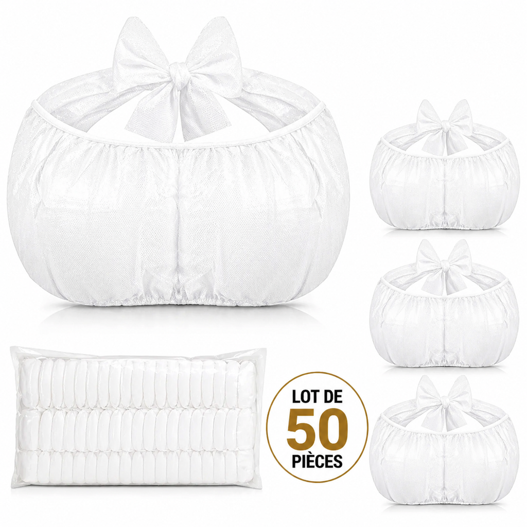 Lot de 50 Soutiens-Gorge Jetables Blancs – Non Tissé, Usage Unique, Spa & Institut Beauté