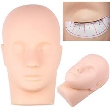 Modèle pour Formation Maquillage en Silicone – Tête de Mannequin pour Extension de Cils et Apprentissage