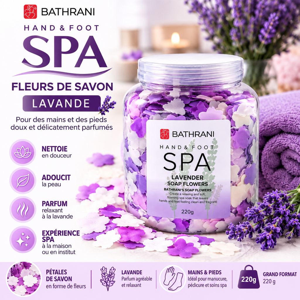 BATHRANI Fleurs de Savon Spa Lavande Mains & Pieds 220 g