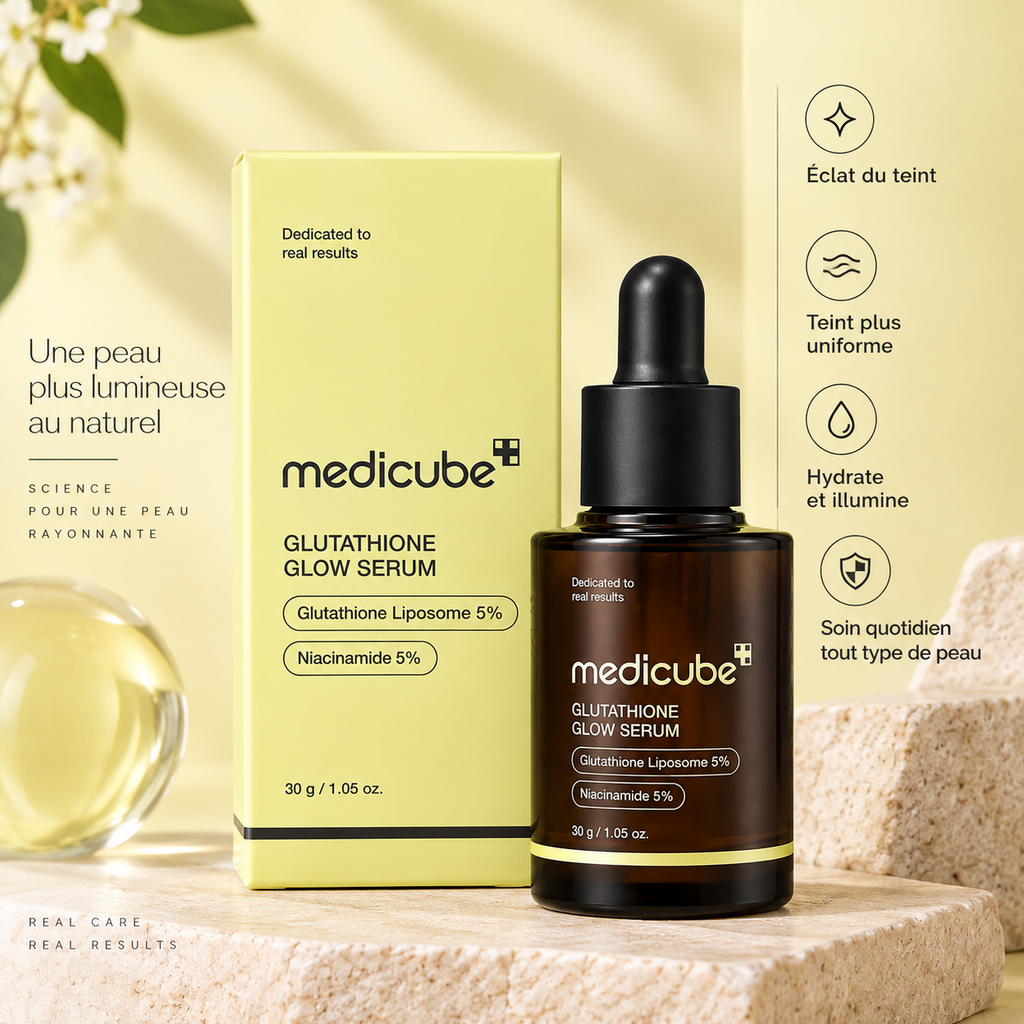 Medicube Glutathione Glow Serum – Sérum Éclat au Glutathion Liposome 5 % & Niacinamide 5 % – 30 g