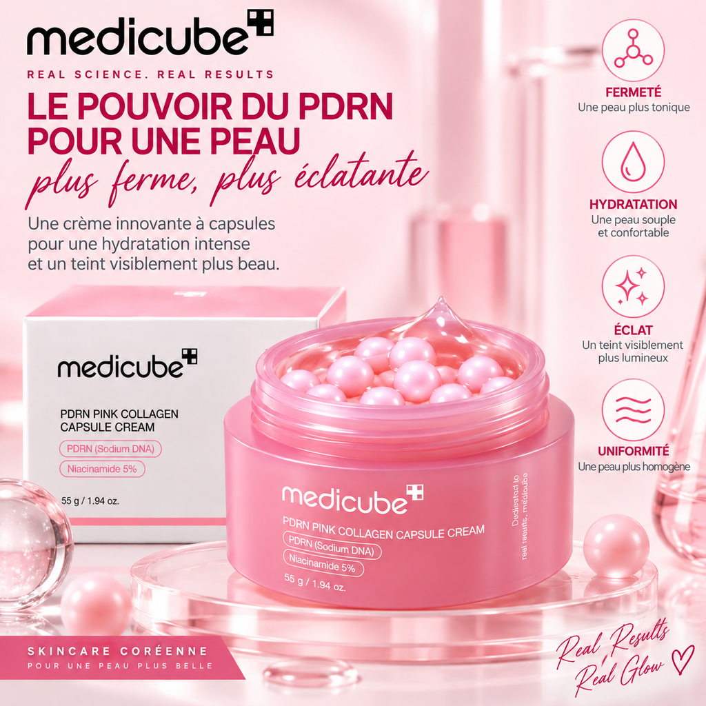 Medicube PDRN Pink Collagen Capsule Cream – Crème Hydratante au PDRN & Collagène pour Éclat et Fermeté – 55 g
