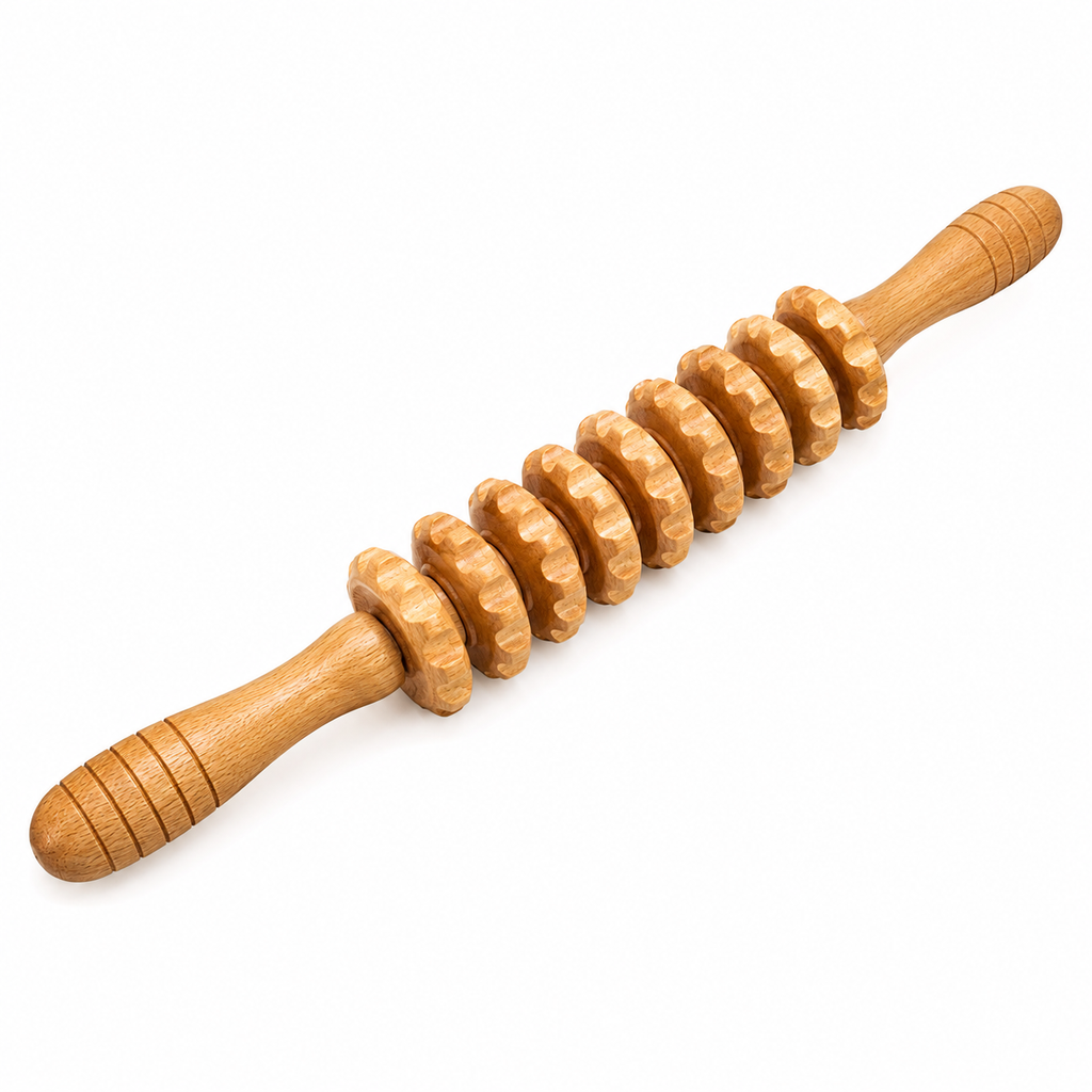 Rouleau de Massage en Bois 9 Roues – Madérothérapie Corps