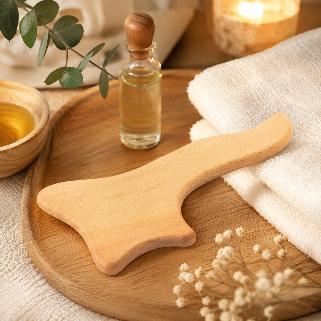 Gua Sha Spatule de Massage en Bois Forme Hache – Madérothérapie Corps
