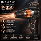 IPARAH P-350 – Sèche-Cheveux Professionnel Ionique 2200W, Moteur AC, 2 Vitesses, 3 Températures, Noir & Or Rose