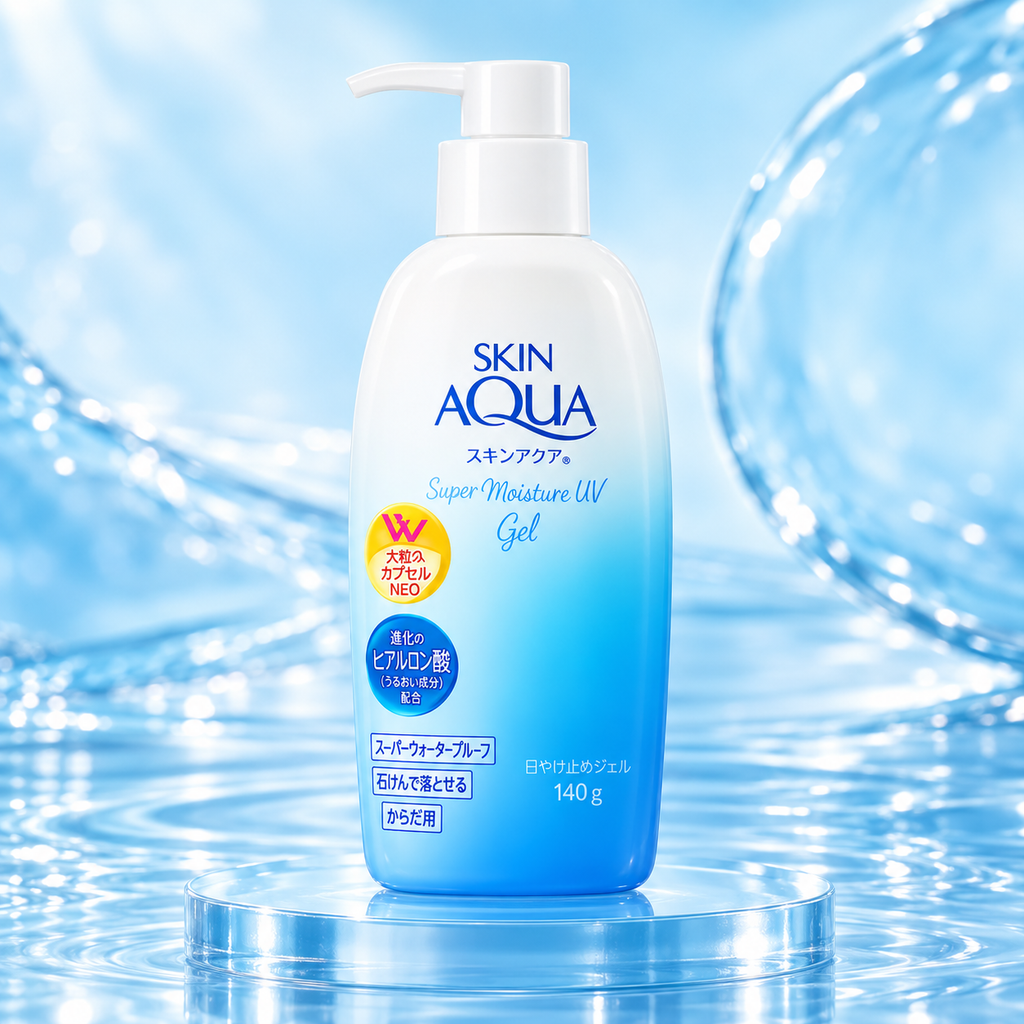 Skin Aqua Super Moisture UV Gel SPF50+ PA++++ – Gel Solaire Hydratant Visage & Corps 140 g