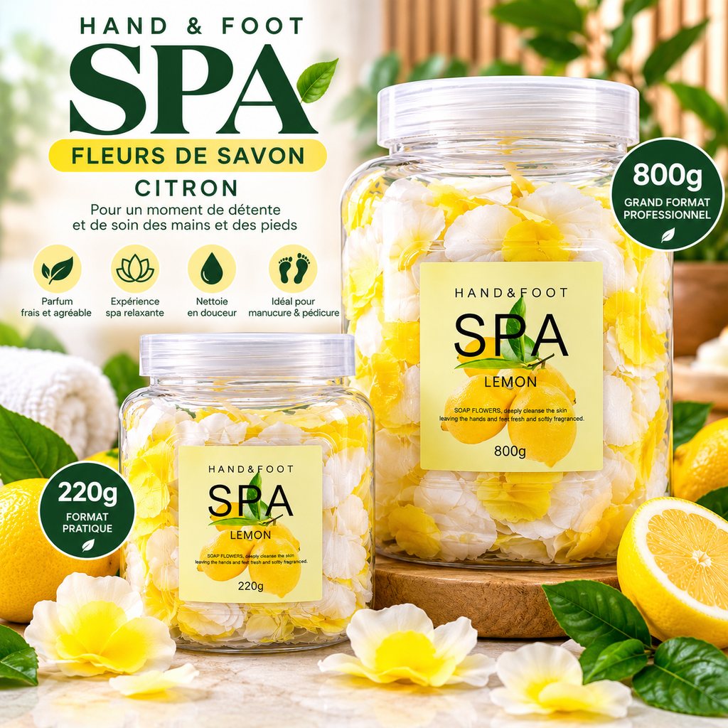 Fleurs de Savon Spa au Citron Mains & Pieds – Lemon Soap Flowers – 220 g / 800 g