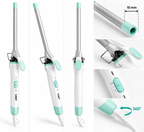 VGR V-576 – Fer À Boucler Professionnel Céramique 10 mm, Boucles Serrées Et Définies, Chauffe Rapide PTC, 2 Températures Jusqu'à 220 °C – Blanc