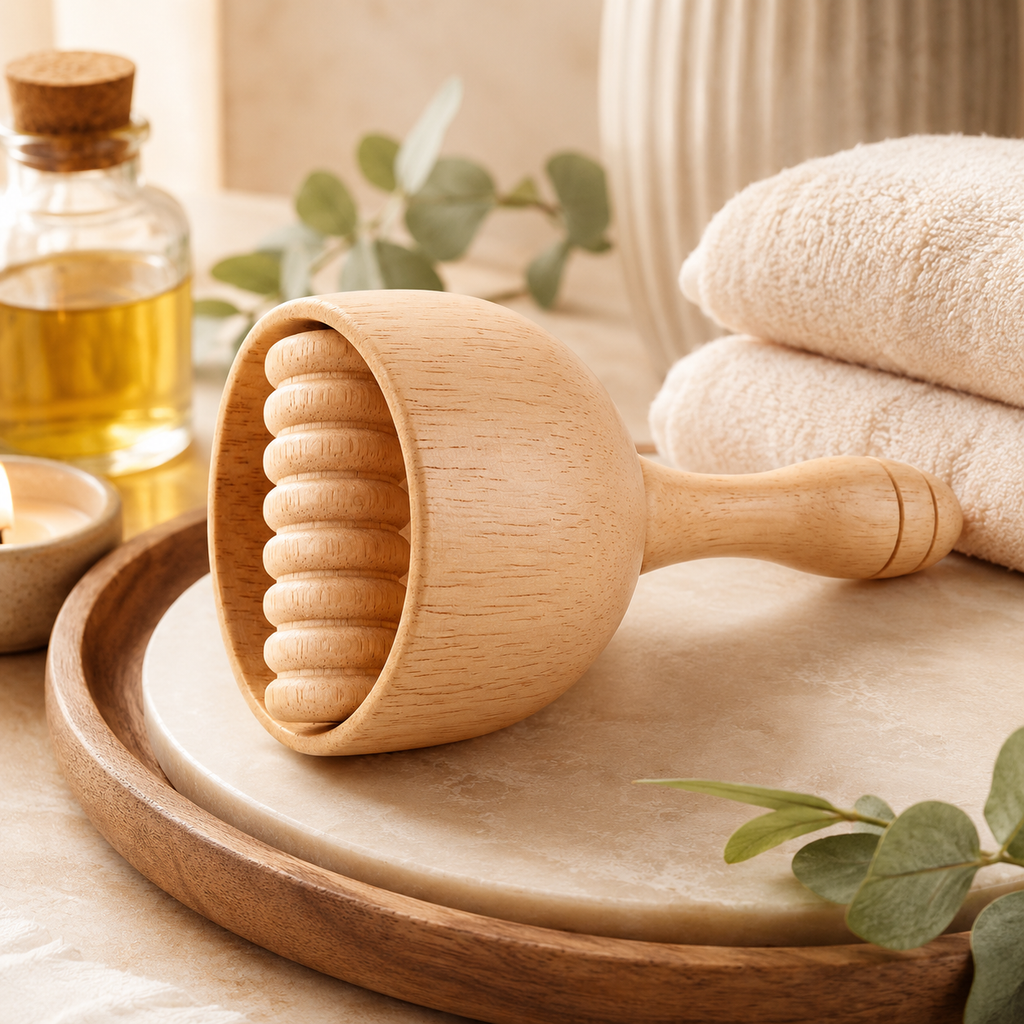 Coupe Suédoise de Massage en Bois avec Rouleaux – Madérothérapie Corps