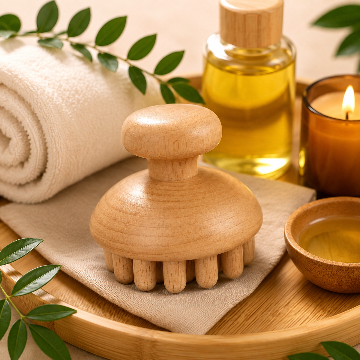 Champignon de Massage en Bois à Picots – Madérothérapie Corps