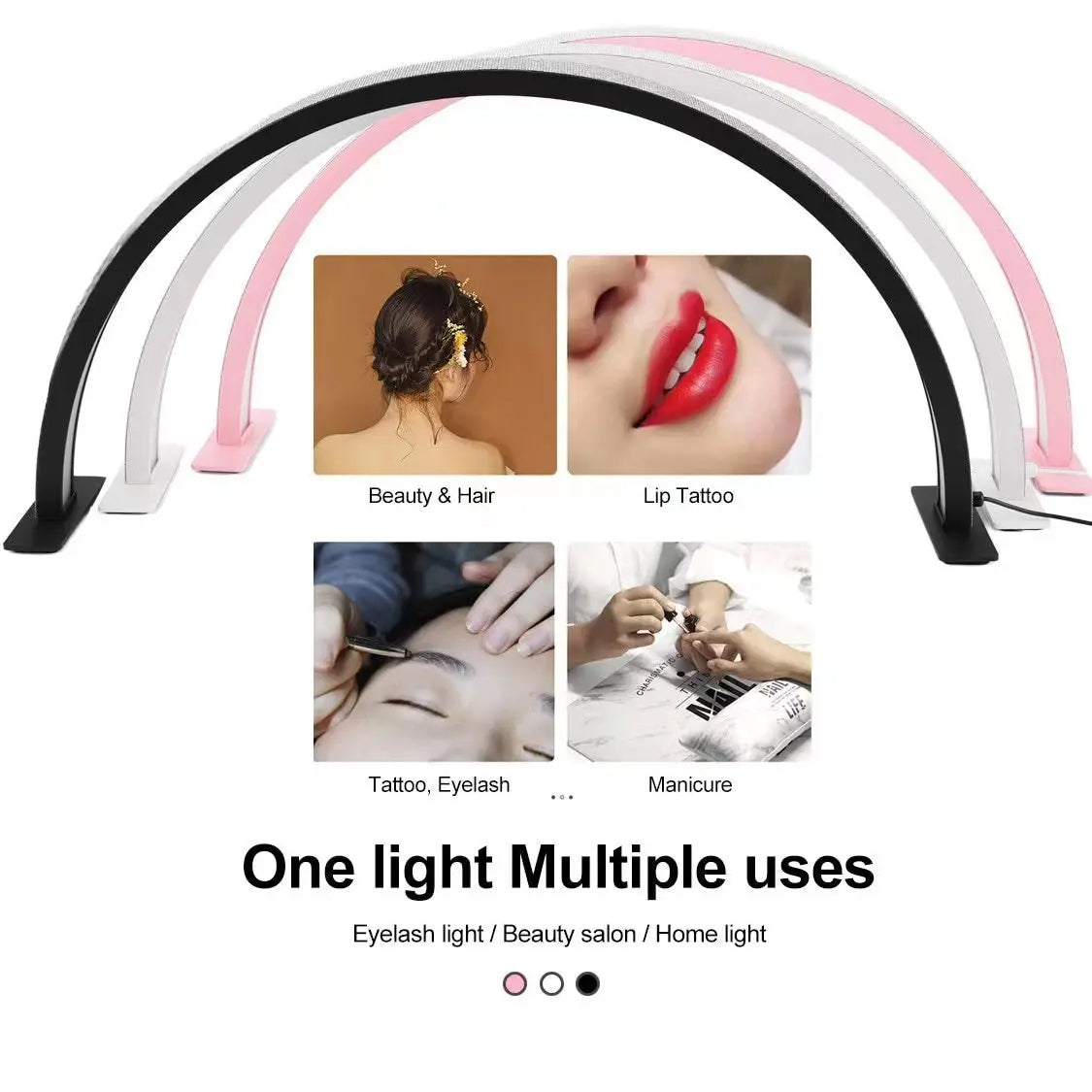 Lampe LED en Forme de Demi-Lune pour Salon de Beauté – Éclairage Professionnel et Élégant