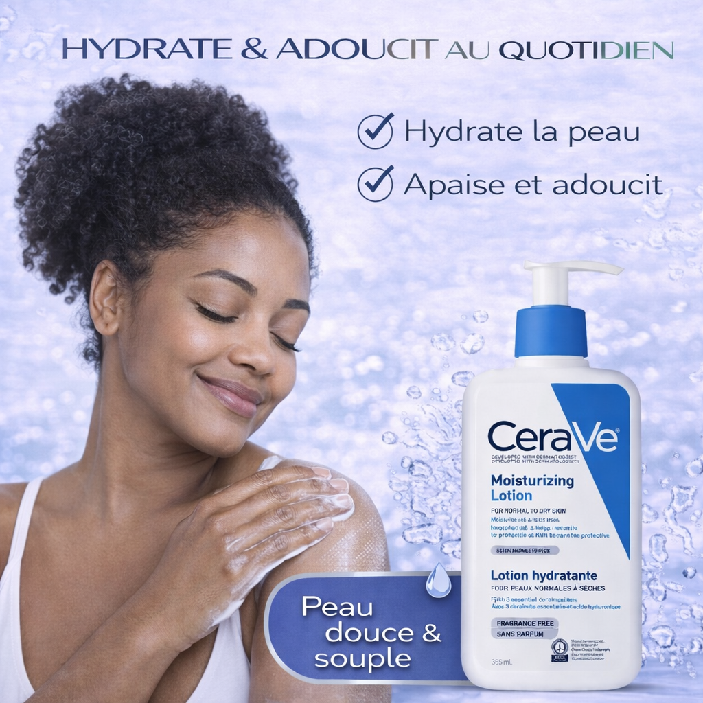 CeraVe Lotion Hydratante Visage & Corps – Hydratation Intense – Peaux Normales à Sèches 236ml