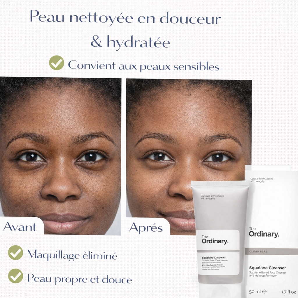 Nettoyant Squalane The Ordinary – Nettoie, Démaquille & Hydrate la Peau (50 ml)