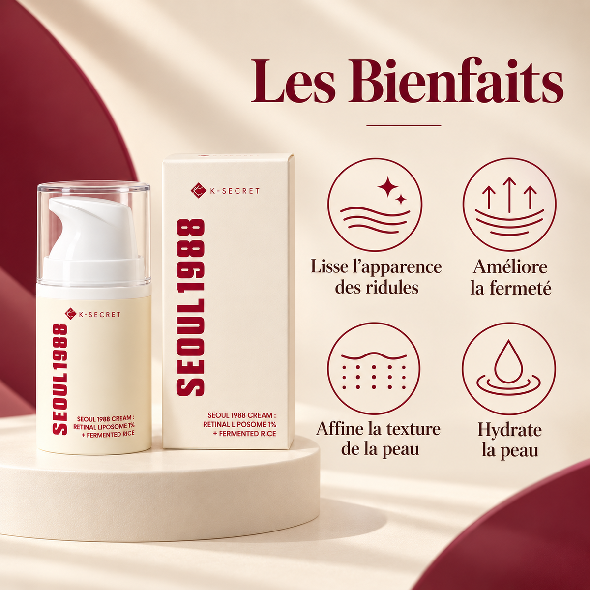 K-SECRET Seoul 1988 Cream 50 ml – Crème Visage au Rétinal Liposomé et Riz Fermenté