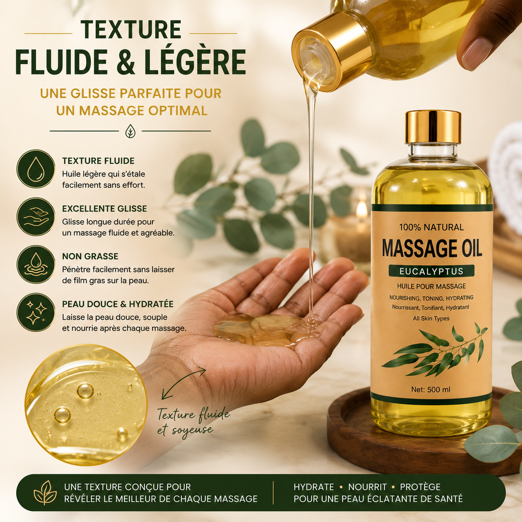 Huile De Massage Eucalyptus - Eucalyptus Massage Oil 500 ml.