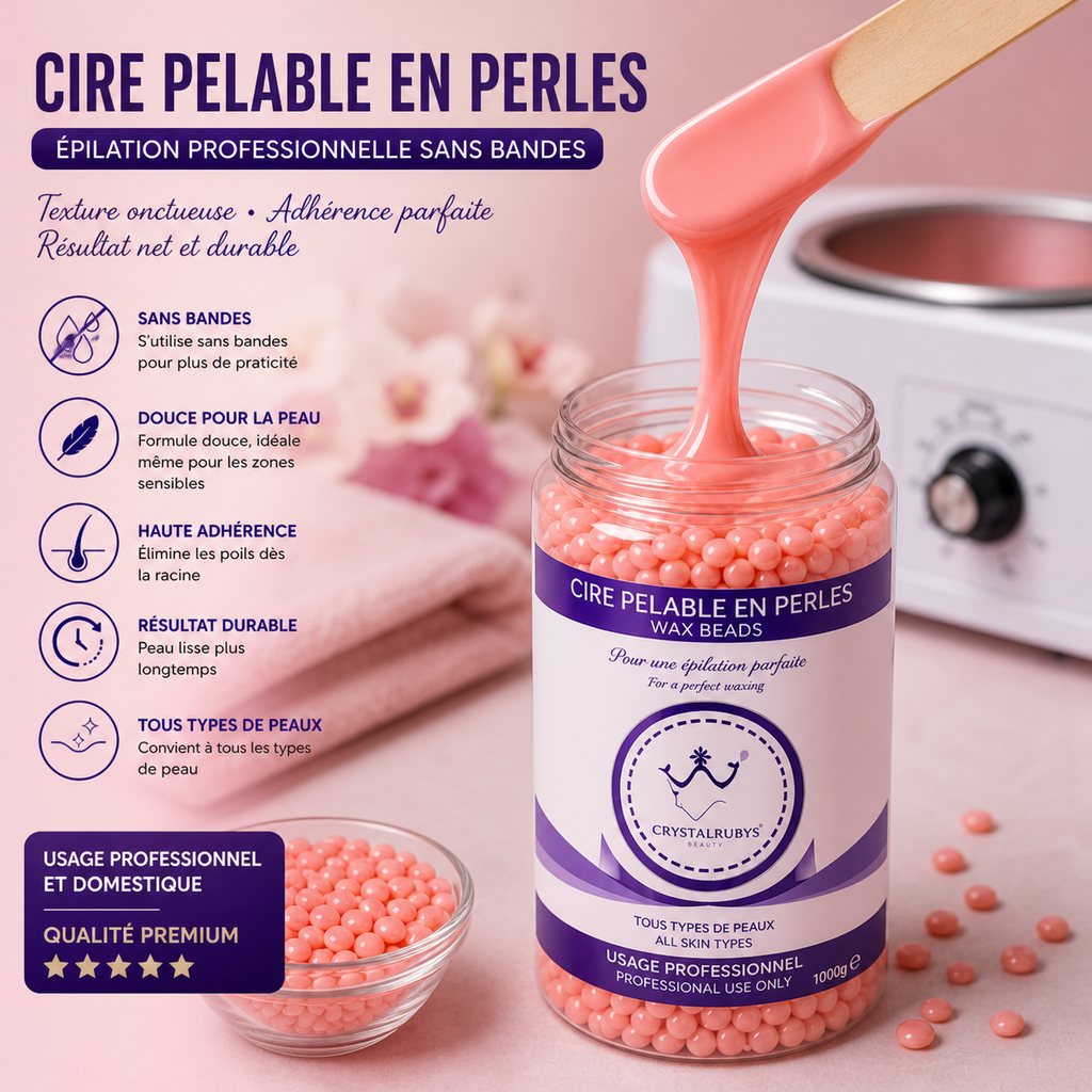 Cire Pelable en Perles Rose – Cire Épilation Sans Bandes Usage Professionnel