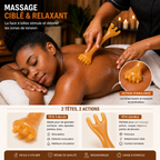 Masseur Manuel Double Tête en Résine – Bâton De Massage Réflexologie À Billes – Anti Stress, Détente Musculaire & Bien-Être Corps