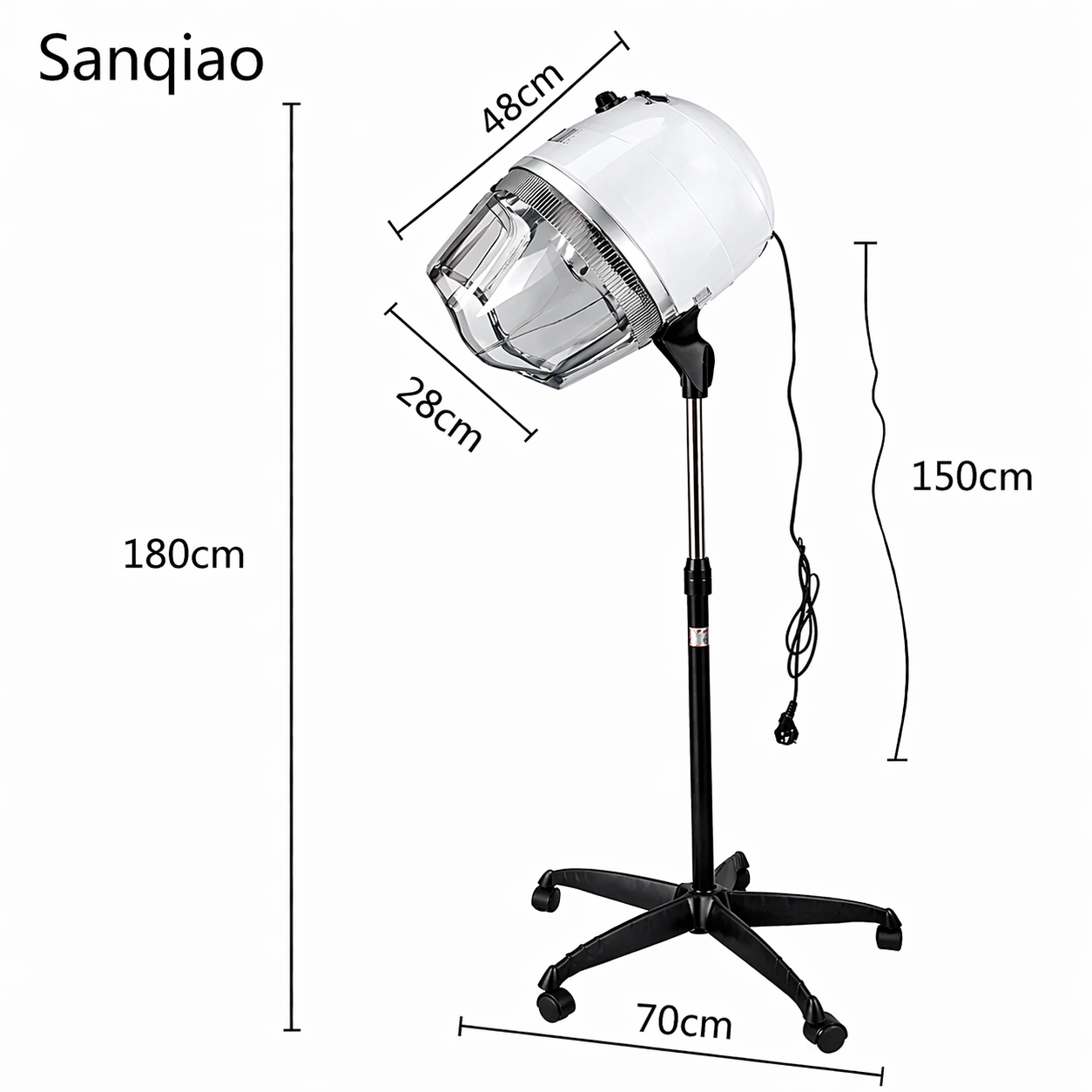Casque Sèche-Cheveux Professionnel sur Pied EQUATOR – 3000W avec Minuterie & Air Froid