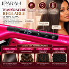 IPARAH P-120R – Lisseur Professionnel à Plaques Extra-Larges 62 mm en Céramique – Écran Digital – Rose Fuchsia