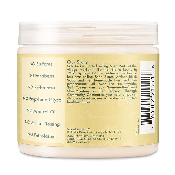 SheaMoisture - Jamaican Black Castor Oil Strengthen & Restore Leave-In Conditioner - Après-shampooing sans rinçage pour cheveux abîmés à l'Huile de ricin noire jamaïcaine - Adoucir & Démêler les cheveux  - 454 g