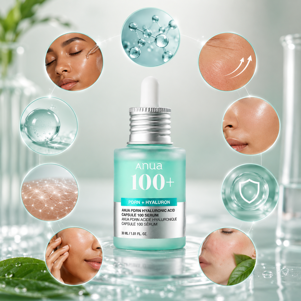 ANUA PDRN Hyaluronic Acid Capsule 100 Serum – Sérum Hydratant Repulpant – 30 ml