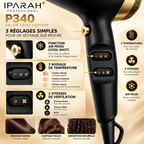 Sèche-Cheveux Professionnel IPARAH P340 – 2400W, Moteur AC, Ionique, 2 Vitesses, 3 Températures & Air Froid