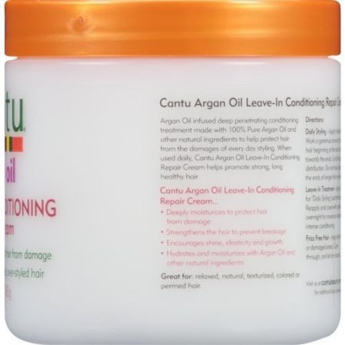 Cantu Argan Oil Leave-In Conditioning Repair Cream - Crème Réparatrice revitalisante sans rinçage  453 G