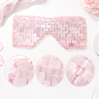Masque Relaxant pour les Yeux en Pierres Roses Effet Quartz – Fraîcheur Réutilisable, 2 Formats