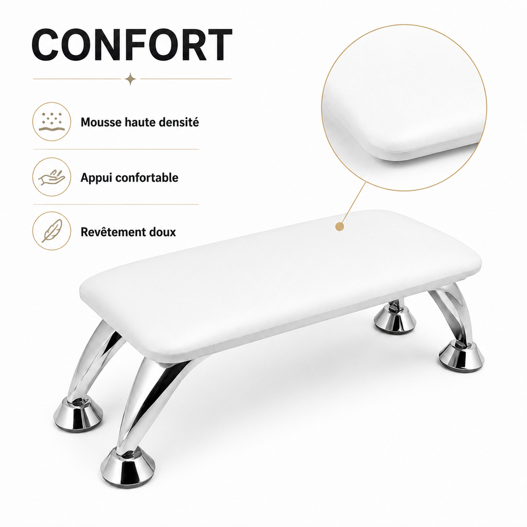 Repose-Main Surélevé Professionnel pour Manucure – Coussin Confort Nail Art, 4 Coloris Disponibles