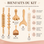 Kit Professionnel de Madérothérapie en Bois de Hêtre – 6 Pièces pour Massage & Modelage Corporel