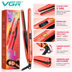 VGR V-523 – Lisseur Professionnel Céramique à Plaques Fines 9 mm, Température Réglable 120–230 °C, Écran LED – Rose Gold