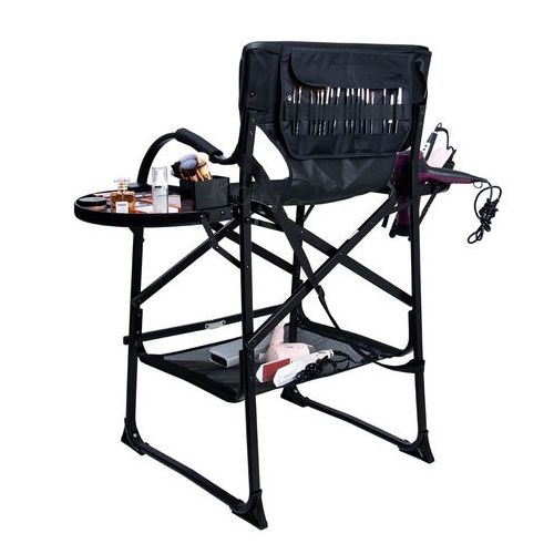 Chaise Maquillage Professionnelle Pliante avec Plateau & Rangement – Portable & Robuste 150kg
