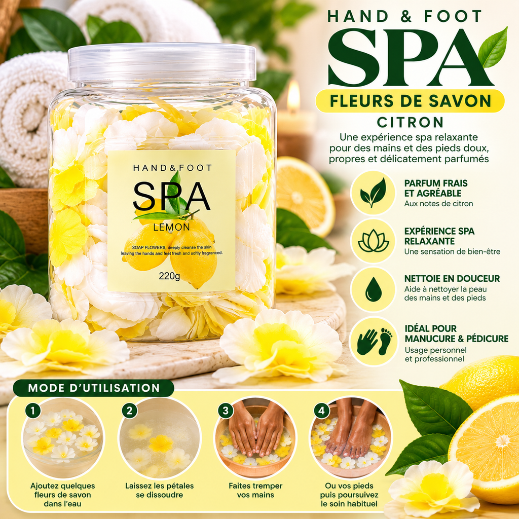 Fleurs de Savon Spa au Citron Mains & Pieds – Lemon Soap Flowers – 220 g / 800 g