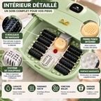 Bain de Pieds Électrique Pliable 10L – Spa Chauffant 500W avec Bulles et Rouleaux de Massage – Vert Sauge