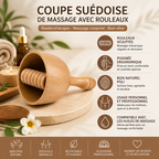 Coupe Suédoise de Massage en Bois avec Rouleaux – Madérothérapie Corps