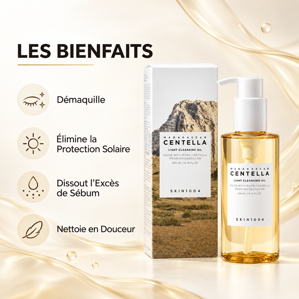 SKIN1004 Madagascar Centella Light Cleansing Oil – Huile Nettoyante Légère à la Centella 200 ml
