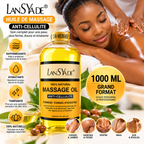 LANSYADE Huile de Massage Corps Anti-Cellulite 1000 ml – Raffermissante & Hydratante