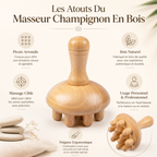 Masseur Champignon en Bois à Picots – Madérothérapie Corps, Dos, Nuque & Jambes