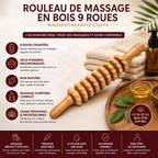 Rouleau de Massage en Bois 9 Roues – Madérothérapie Corps
