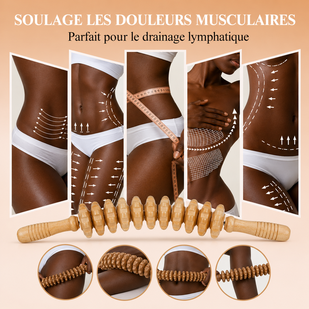 Kit De Madérothérapie 6 Pièces – Outils De Massage En Bois Naturel Pour Corps, Drainage & Relaxation
